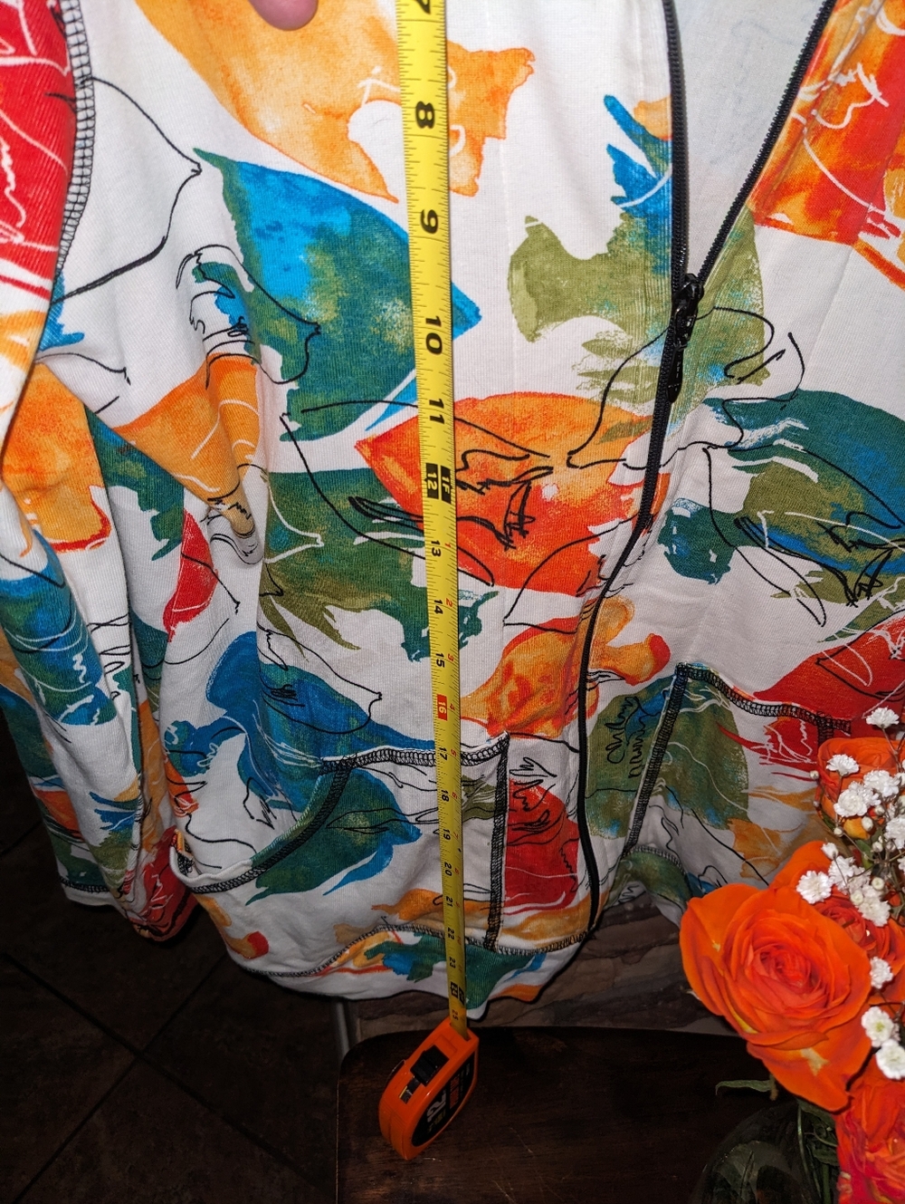 Chico's Colorful Abstract Fish Zip Jacket - Picture 9 of 9